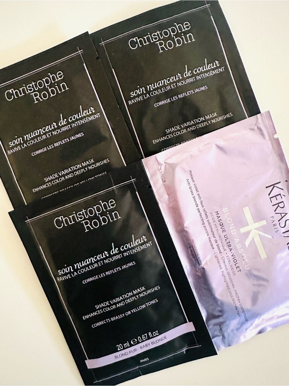 Blonde Toning Masks Kerastase and Christophe Robin London 75ml total